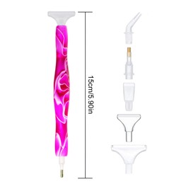 Saijer Resin Diamond Painting Pen, 3 Pieces Diamond Painting Pen with 15 Diamond Painting Pen Heads Diamond Rhinestone Picker Diamond Painting Pen Set for Diamond Painting Embroidery Nail Tool