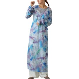 antiqua Tie-Dye Pattern Sheer Dress Ladies YP-00148 OneSize Blue Mix