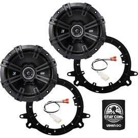 KICKER Speakers 6.5 inch for Toyota Corolla 2003-2019 Upgrade Kit - Pair of DS Series with Adapters and Harness, Coaxial 6 1/2 Car Audio Front Door Speaker DSC6504, 43DSC6504