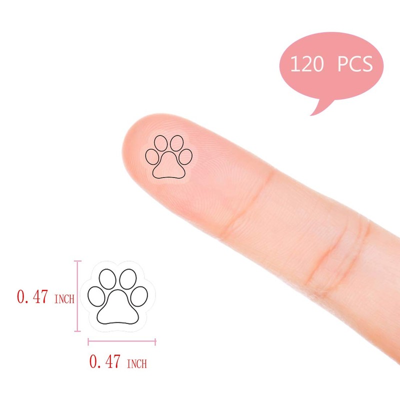 print Planner Stickers, 120 Clear Cat Dog Pet Planner Labels