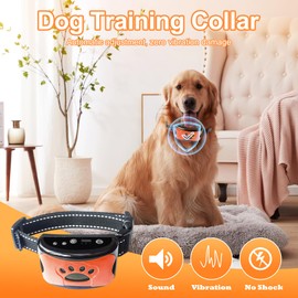 Denlupa Caring Canine Bark Control Collar | Gentle Quiet Training | Soft Vibration Correction, Ideal for Dogs Effective Bark Management Tool, (Battery Operated), Red