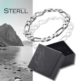 A Solid 925 Silver Bracelet Ideal Gift for Husband or Boyfriend with Jewellery Box, Sterling Silver, Without Stone
