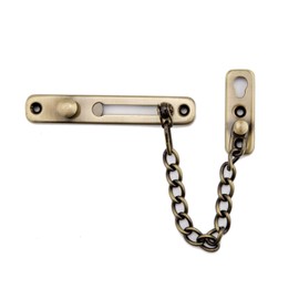 ULIFESTAR Stainless Steel Chain Door Lock，Heavy Duty Inside Door Latch Guard Keyless Door Lock Add Extra Security with Spring Anti-Theft Press Lock Door Hardware for Home Security (Green Ancient)