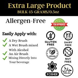 Silver Luster Dust Edible Glitter for Cocktails 15g – Silver Edible Glitter, Silver Edible Luster Dust,Silver Food Coloring,Silver Edible Dust,Edible Silver Luster Dust 100% Food Safe.