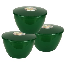 Pudding Basin and Lid Pack of 3 Plastic Pudding Basins Large Sized Emerald Green Food Safe Steaming Bowls (Large 3 Pint)