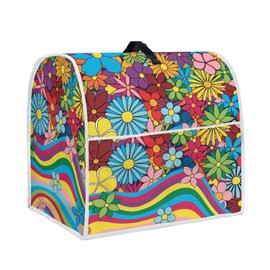 Eheartsgir Colorful Hippie Flower Kitchen Aid Covers for Stand Mixer Rice Cooker Cover Small Household Kitchen Appliances Protector with Top Handle Easy to Clean & Use