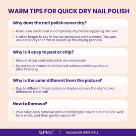 SUPWEE Hot Pink Nail Polish, 16ml Quick Dry Nail Polish for Valentine's Days Air Dry Fast Nail Lacquer High Glossy Finger Nail Air Dry Fast Manicure DIY Nail Art Salon Gift for Women Girl