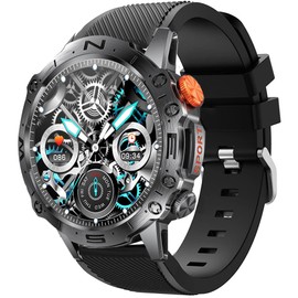 Compatible for ESFOE ST19 Military Smart Watch Band, Lamshaw Sports Silicone Band Strap Replacement Wristband Compatible with LIGE ST19, ESFOE ST19, FOXBOX ST19, FEELNEVER ST19 1.43" AMOLED Military Smart Watch (Black)