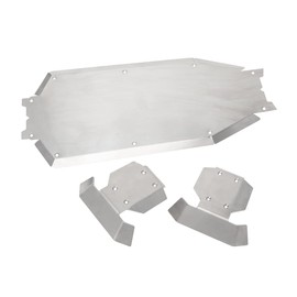 XBERSTAR RC Chassis Armors, Stainless Steel Chassis Armors Protection Skid Plate for 1/8 TRAXXAS Sledge 6S RC Car Upgrade Part (Silver)