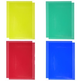 DBOO 8 Pieces Gel Light Filter A4 Transparent Color Film Colored Overlays Transparency Color Film for Photo Sutdio Stage Lighting Dyslexia Reading Aids