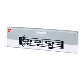 balvi Key Hanger Music Colour Black in the Shape of a Score in Treble Clef Screws