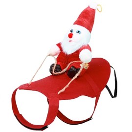 Pet Christmas Dog Costume with Santa, Cat Costume Suit Christmas Festival Party Gift Size M