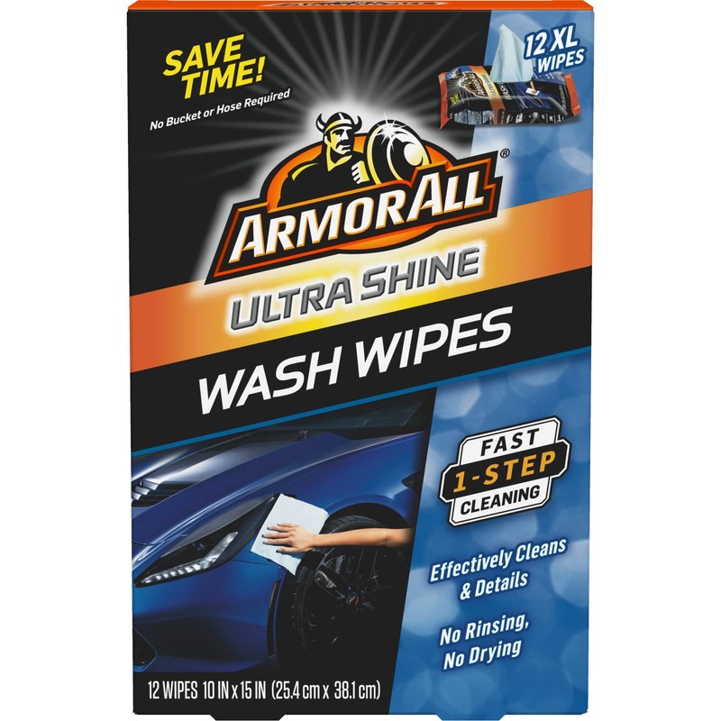 Armor All Ultra Shine Car Wash Wipes, Car Wipes for