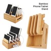 Cell Phone Stand, Multi-device Bamboo Phone Stand Desktop Organizer Phone