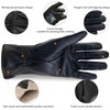 ZLUXURQ Womens Italian Soft Genuine Lambskin Leather Touchscreen Black Winter