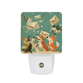 Night Light Plug Into Wall Animals Receiving Letters LED Night Lights Plug in Night Light with Dusk to Dawn Sensor Decorative Nightlight Auto Sensor Lamp for Stairway Hallway Bedroom Bathroom