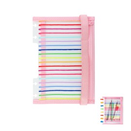 PAVIKE Binder Pocket [B6] Zipper Pocket, Zipper Folder, Personal Organizer Pocket, Zipper Bag, Suitable for Office, School, Home, Etc, Transparent Organizer, B6 Size Zipper Binder
