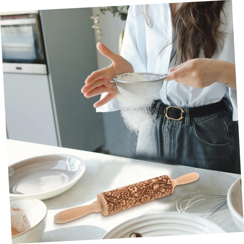 Gatuida Flower Rolling Pin for Wedding Holiday Christmas Mother's Day