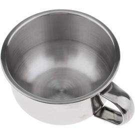 POFET POFET 8cm Durable Stainless Steel Shine Metal Men's Shaving Brush Mug Bowl Barber Beard Soap Cup
