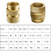 40pcs Threaded Inserts - Knurled Nuts, 1/4"-20x8 Brass Heat Set