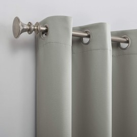 Sun Zero Easton Energy Saving Blackout Grommet Curtain Panel, 40" x 63", Silver Gray