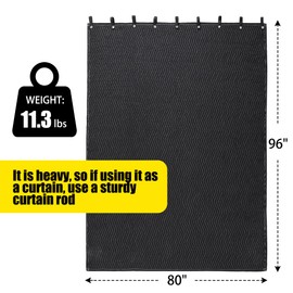 HOMBYS Large Sound Dampening Blanket, 96" x 80" Sound Absorbing Panel with Grommets for Wall Hanging, Noise Reduce Curtains for Recording Studio Use and Basements, 96" x 80", Black