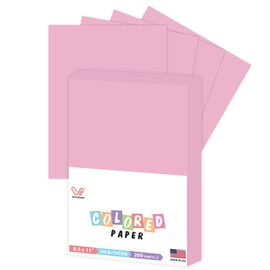Woodlake Pink Copy Paper, Colored Printer Paper, 8.5 x 11”, 20 LB / 75 GSM Computer Paper, 200 Sheets, Multi-Purpose Pastel Paper, Made in USA