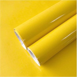 TANONE 15.79" X 197" Yellow Peel and Stick Wallpaper Self Adhesive Vinyl Decorative Film for Wallcovering Kitchen Countertops Cabinets Wardrobe Furniture