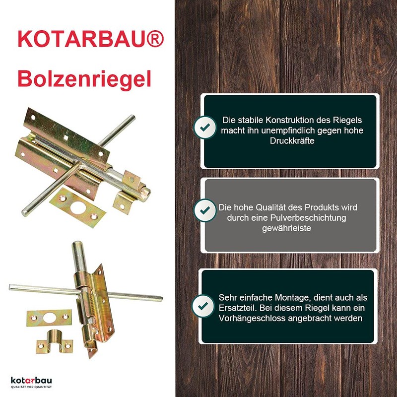 KOTARBAU Bolt Bolt 150/16 Lock Bolt on Both Sides Galvanised