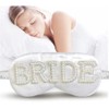 TRIXES Bride Sleep Mask, Rhinestones and Faux Pearls, Bride to