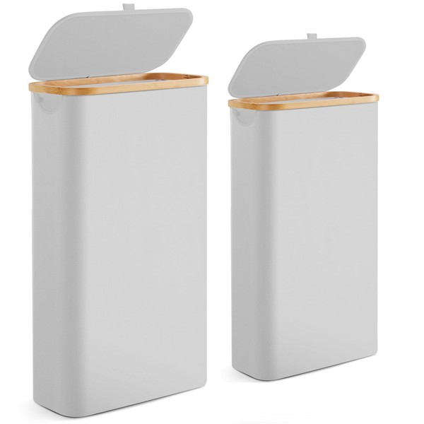 Slim Laundry Hamper with Lid by Fiona's magic, 63L Narrow