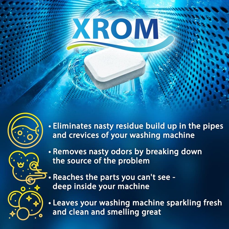 XROM High Efficiency Washing Machine Cleaner Tablets 3 in 1