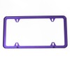 4 Holes Slim Stainless Steel License Plate Holder Frame (Purple)
