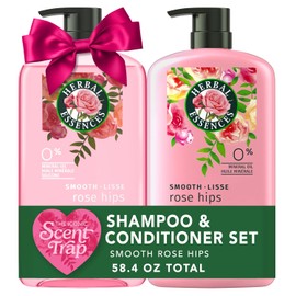 Herbal Essences Shampoo & Conditioner Set, Smooth Collection, Paraben-Free, Color-Safe, with Rose Hips & Vitamin E, 29.2 Fl Oz Each, 2-Pack