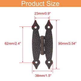 Kyuionty 12 Pack H-Shape Cabinet Hinges, Hammercraft Flush Door Hinge for Kitchen Cupboard Wardrobe (Antique Copper)