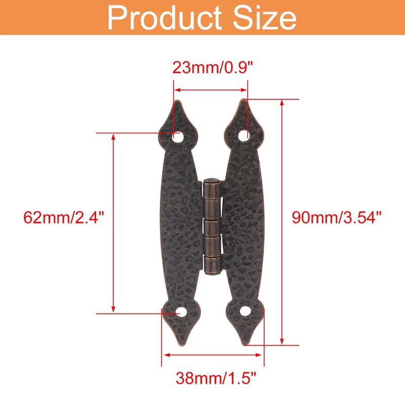 Kyuionty 12 Pack H-Shape Cabinet Hinges, Hammercraft Flush Door Hinge