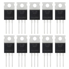ALLECIN BT136-600E BT136-600 BT136 BT136-600D Triac Thyristor 4A 600V Triacs Transistor 136-600E Through Hole TO-220 (Pack of 10pcs)