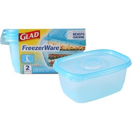 Gladware Freezerware Food Storage Containers, Large | Rectangle Food Storage Containers for Everyday Use | Food Containers Safe for Freezer, Hold up to 64 Ounces of Food, 2 Count Set
