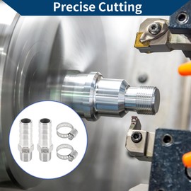 Hihaha Hose Barb Fittings with 2 Clamps Male Thread Compression Fitting for Air Water Oil Gas Fuel Stainless Steel 35/64" OD 1/4" BSPT 1 Set Silver Tone