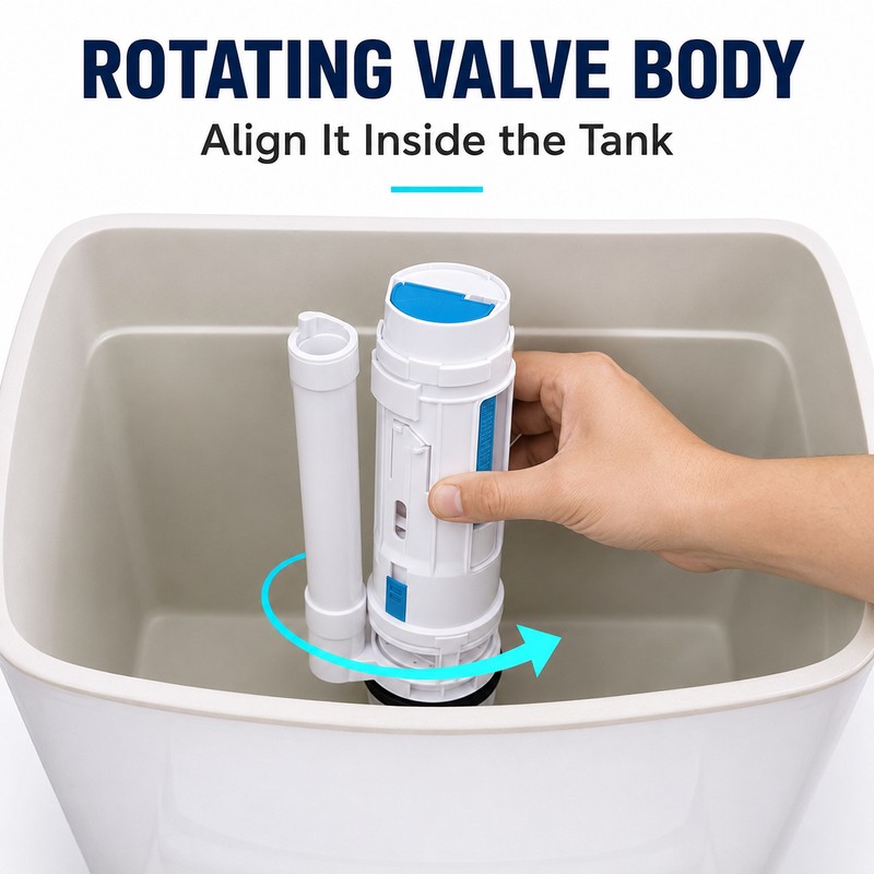 Dual-Flush Split Toilet Drain Valve, 18.5–29cm Size Options