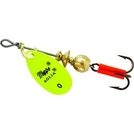 Mepps Aglia Plain Treble Fishing Lure, 1/12-Ounce, Hot Chartreuse, B0 HC