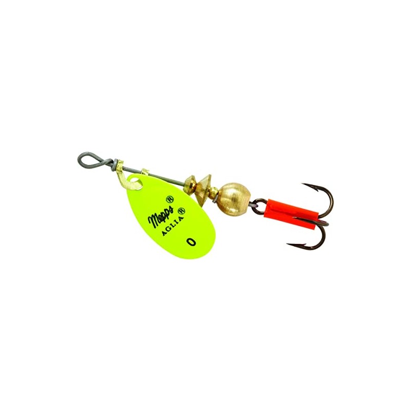 Mepps Aglia Plain Treble Fishing Lure, 1/12-Ounce, Hot Chartreuse, B0