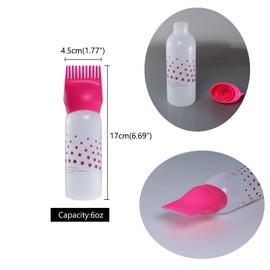 zalati Root Comb Applicator Bottle 3 Pack Hair Dye Oil Brush 6oz Capacity with Scale for Hair Care