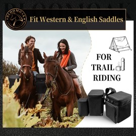 Bloomoak Insulated Saddle Bags for Horses, Western & English Saddle Bag for Trail Riding with 8 Hours Drink Cold Bag-Lunch Warm Bag-Bottle Holder