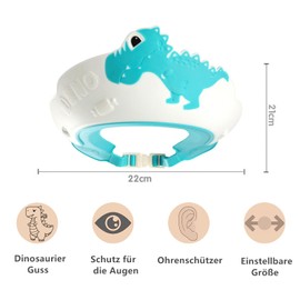 Norhogo Shower Cap Children, Hair Washing Aid Children, Children, Baby, Adjustable, Shampoo Protection, Baby Visor for Eyes, Ears and Face (Blue)