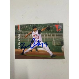 Ryan Cook 2016 Signed Lansing Lug Nuts Team Card