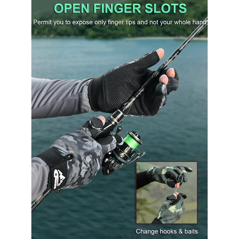 SUJAYU Fishing Gloves Men & Women, Ice Fishing Gear Hunting