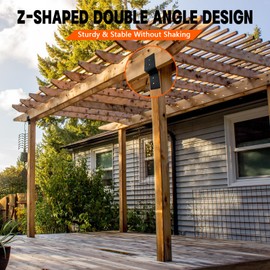 ITEVE.GD 10" x 3" Z-Shaped Brackets,Heavy Duty Steel Brackets for Wood Post to Beam Support,Double Angle Channel Profile Corner Brace for Wood Shelves Fixing Lumber Connector Pergola Brackets - 4Pack