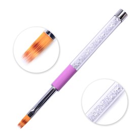 WOKOTO 3 Pieces Luxury Ombre Nail Brushes Set With Rhinestone Decorating Handle Nail Ombre Brush For Gel Nails Gradient Nail Brushes For Acrylic Nail Art Brushes Nails Application Nail Acrylic Brush