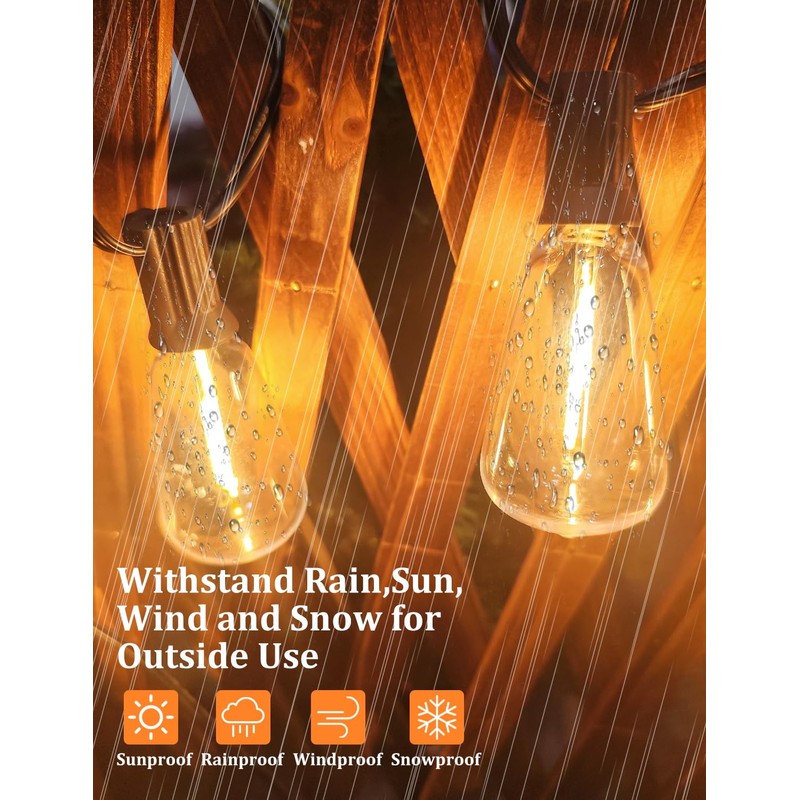SUNSGNE 25Pack LED String Light Bulbs, ST38 Shatterproof Replacement Bulbs